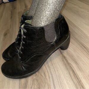 Camper Black Leather Ankle Booties